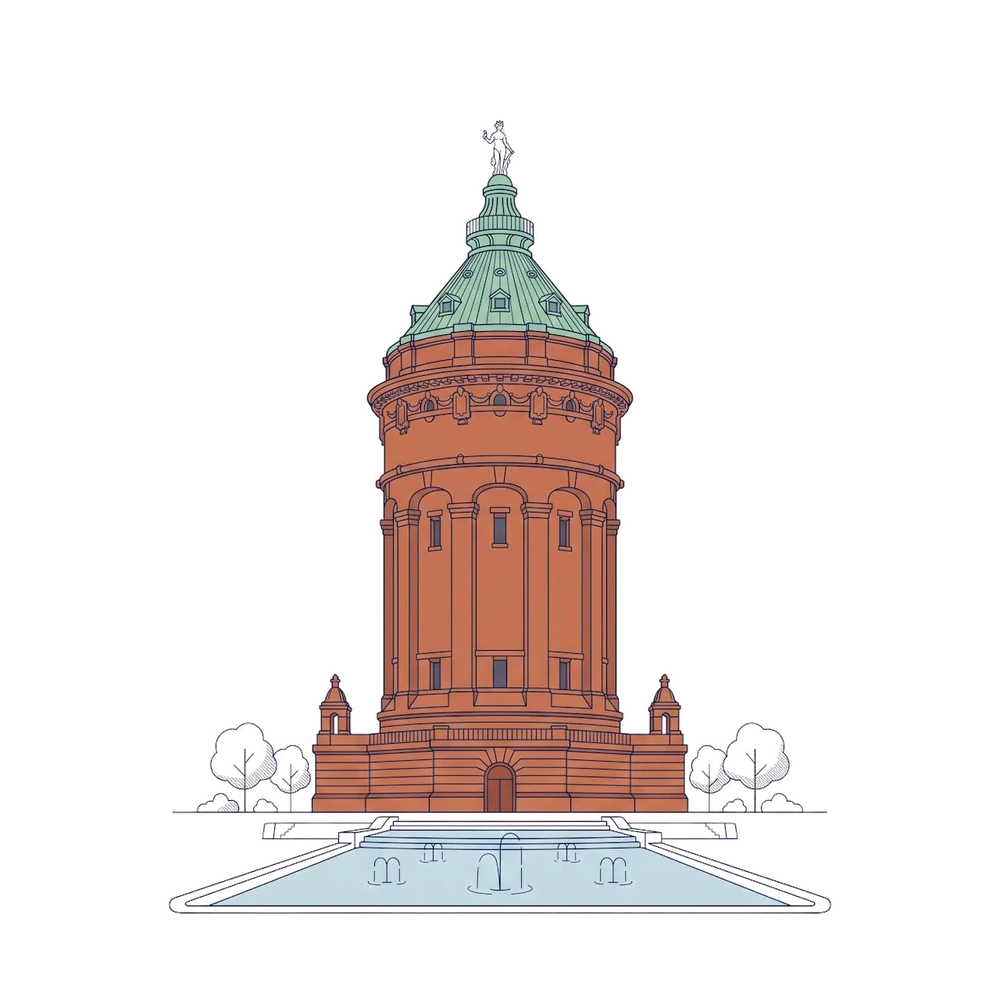 Illustration des Mannheimer Wasserturms