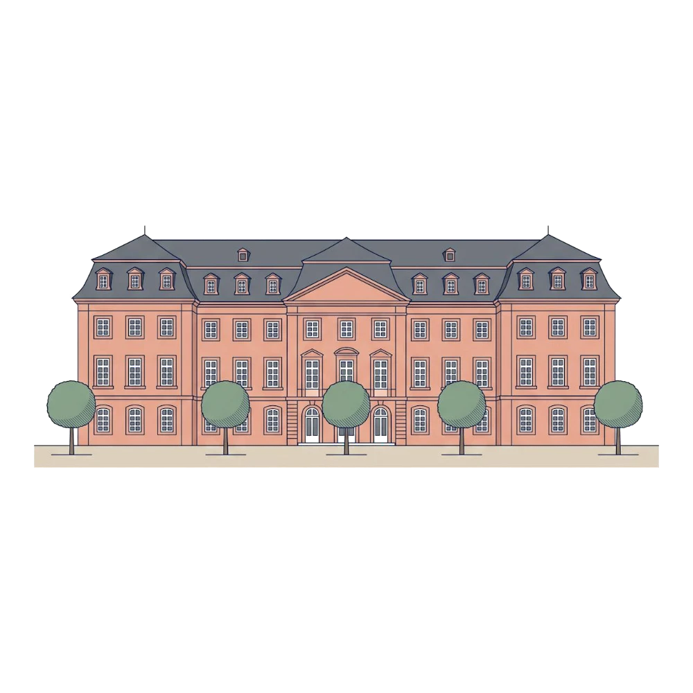Illustration eines Schwetzinger Palais